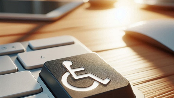 Eine Tastatur mit einem Rollstuhlsymbol darauf